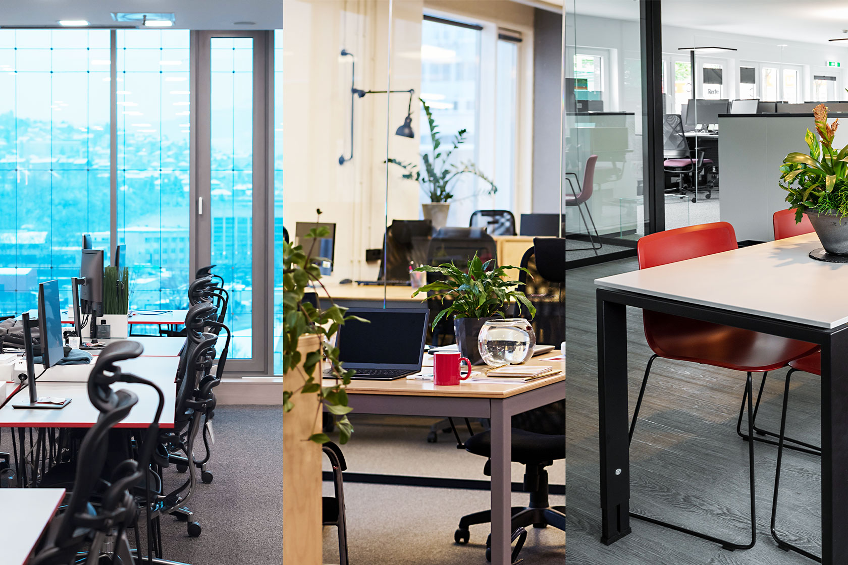 健康経営を意識したオフィス群イメージ