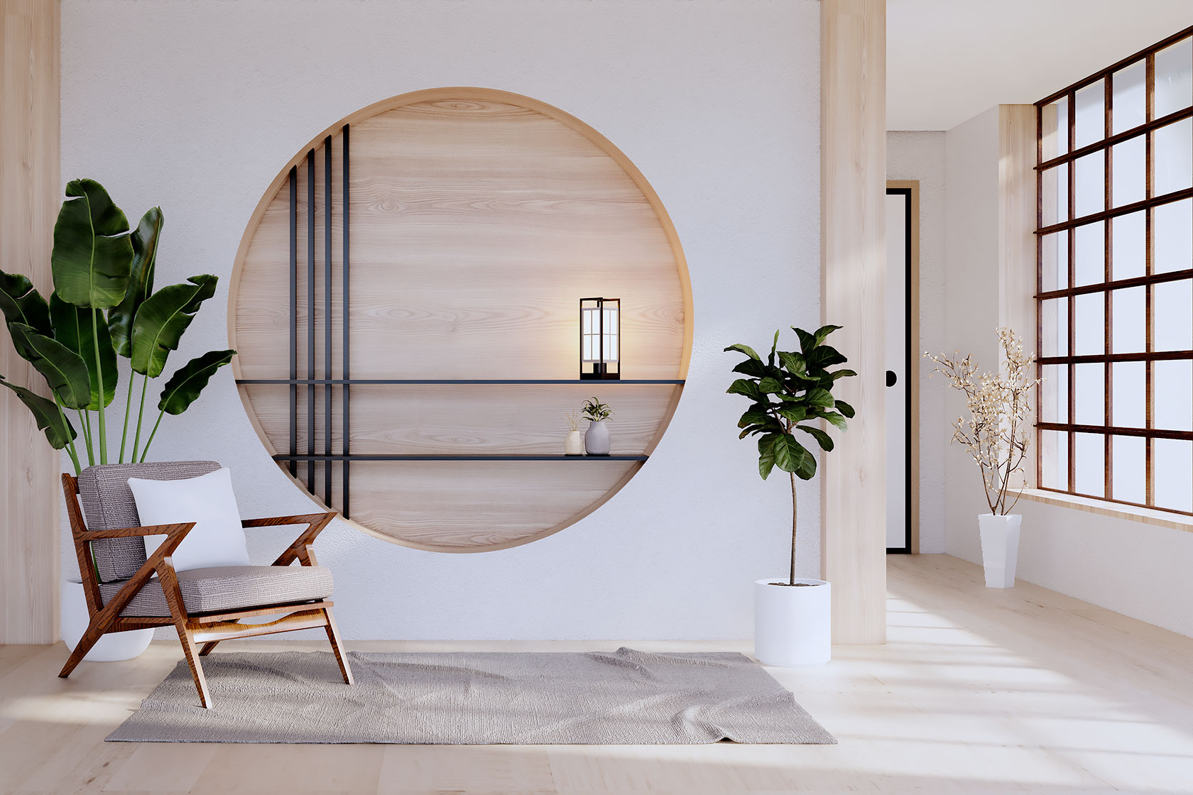 和モダン系インテリアの美容室